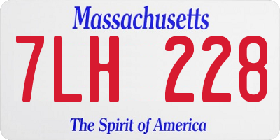MA license plate 7LH228