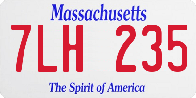 MA license plate 7LH235