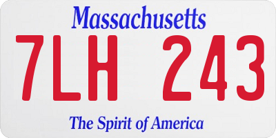 MA license plate 7LH243