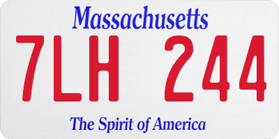 MA license plate 7LH244