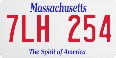 MA license plate 7LH254
