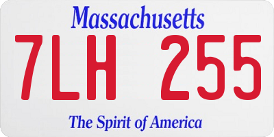 MA license plate 7LH255