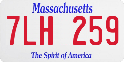 MA license plate 7LH259