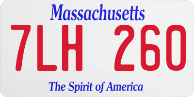 MA license plate 7LH260