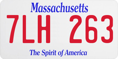 MA license plate 7LH263