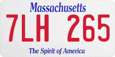 MA license plate 7LH265