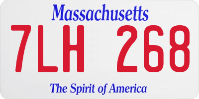 MA license plate 7LH268