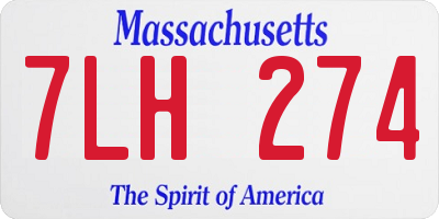MA license plate 7LH274