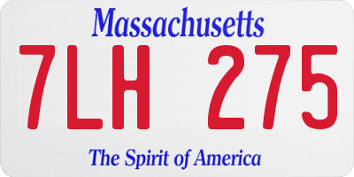 MA license plate 7LH275