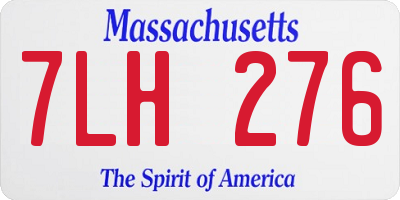 MA license plate 7LH276