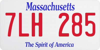 MA license plate 7LH285