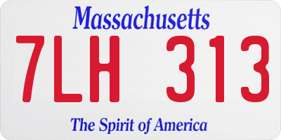 MA license plate 7LH313