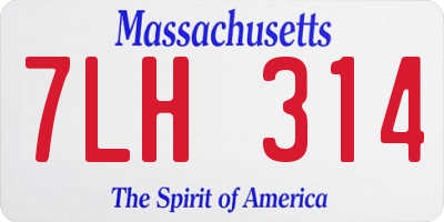 MA license plate 7LH314