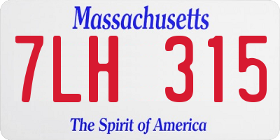MA license plate 7LH315