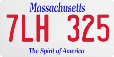 MA license plate 7LH325