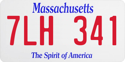 MA license plate 7LH341