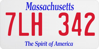MA license plate 7LH342