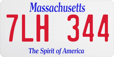 MA license plate 7LH344