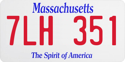 MA license plate 7LH351