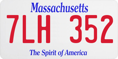 MA license plate 7LH352