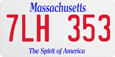 MA license plate 7LH353