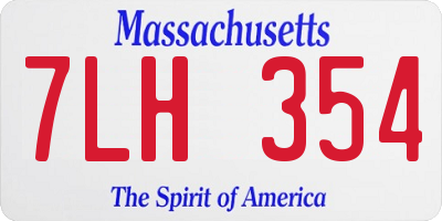 MA license plate 7LH354