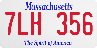 MA license plate 7LH356