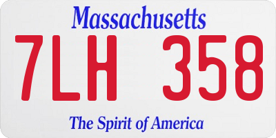 MA license plate 7LH358