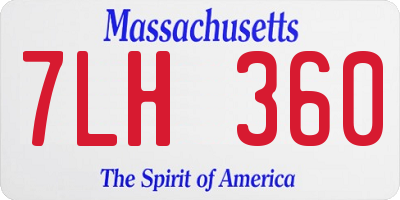 MA license plate 7LH360