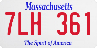 MA license plate 7LH361