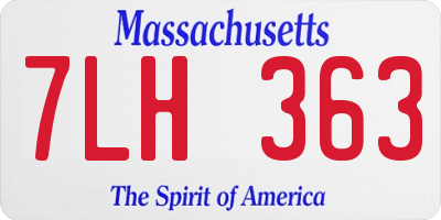 MA license plate 7LH363