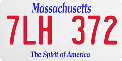 MA license plate 7LH372
