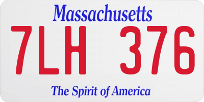 MA license plate 7LH376