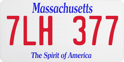 MA license plate 7LH377