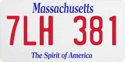 MA license plate 7LH381