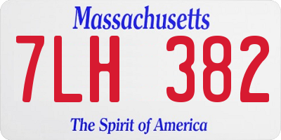 MA license plate 7LH382