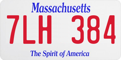 MA license plate 7LH384