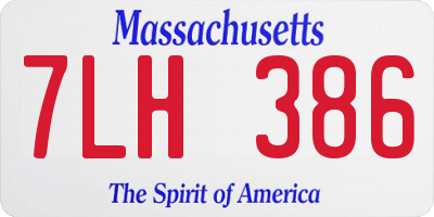MA license plate 7LH386