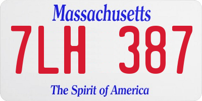 MA license plate 7LH387