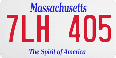 MA license plate 7LH405