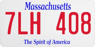 MA license plate 7LH408