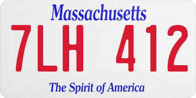 MA license plate 7LH412
