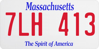 MA license plate 7LH413