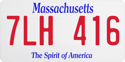 MA license plate 7LH416