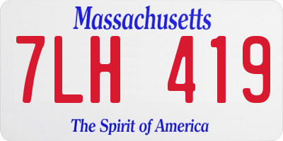 MA license plate 7LH419