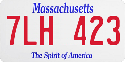MA license plate 7LH423