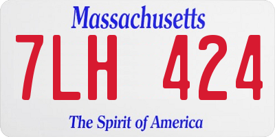 MA license plate 7LH424