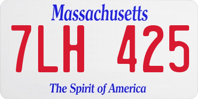 MA license plate 7LH425
