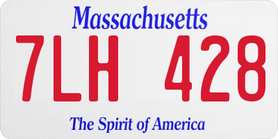MA license plate 7LH428