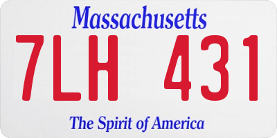 MA license plate 7LH431